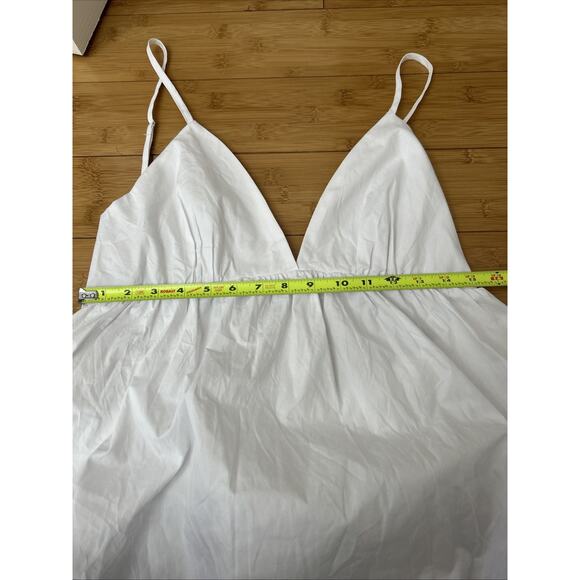 NWT Commense White 100% Cotton Lined Midi Dress Summer Fairy Vacation Sz XL - Picture 2 of 6